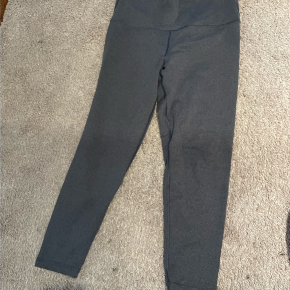 Aerie Chill Play Move High Rise Slim Pull On Leggings Gray Medium Short
